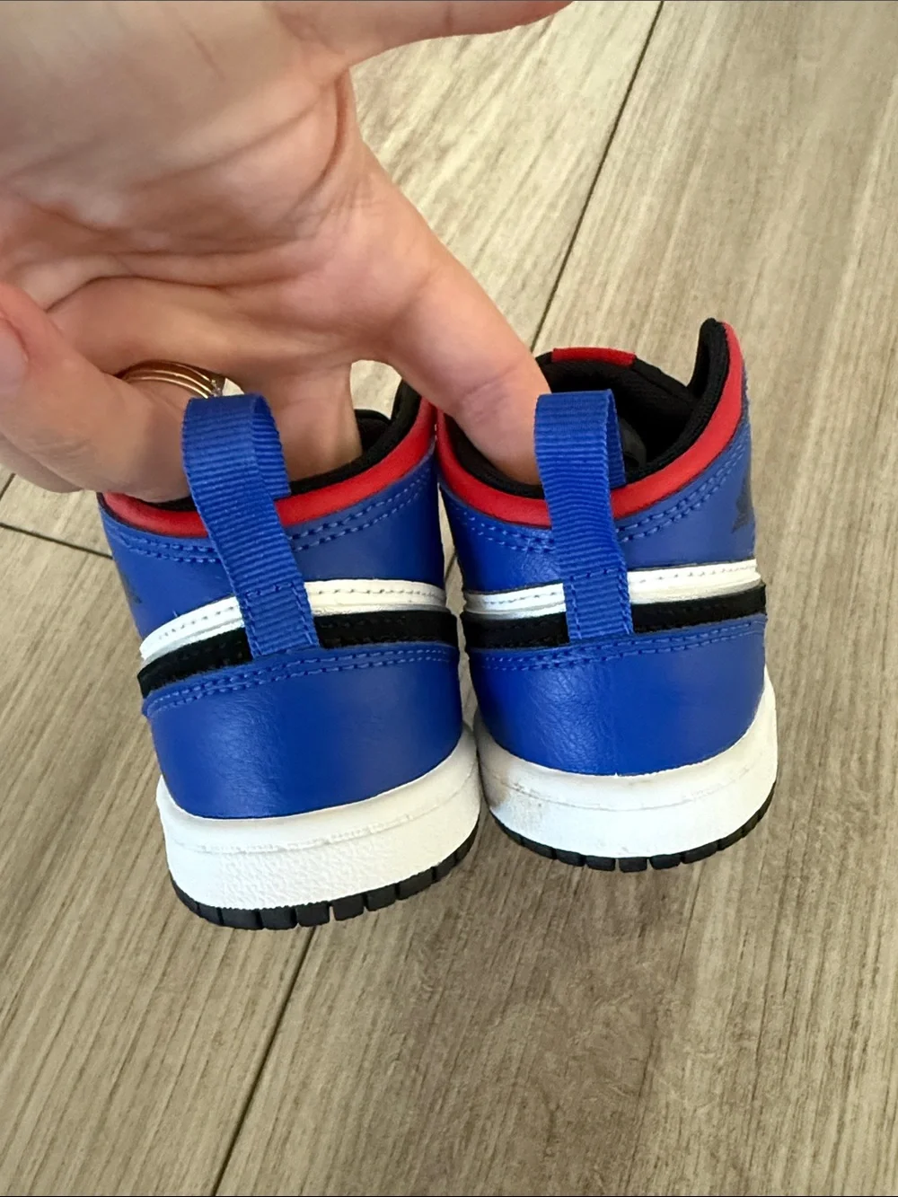 Nike Kids Air Jordan 1 Mid TD 'Top 3' Red, Blue, Black, white 8C NEW